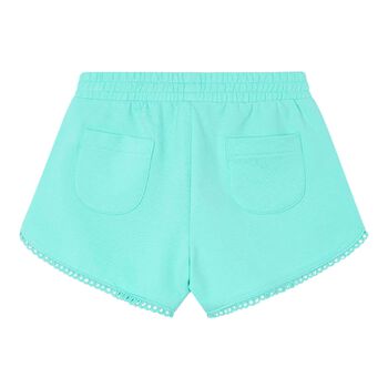 Girls Aqua Cotton Jersey Shorts