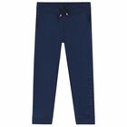 Boys Navy Logo Joggers, 1, hi-res
