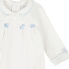 Baby Boys Blue & Ivory Flower Babygrows ( 2-Pack ), 1, hi-res