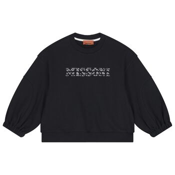 Girls Black Logo Sweatshirt