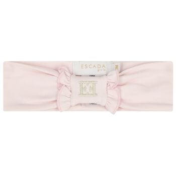 Baby Girls Pink Logo Ruffled Headband