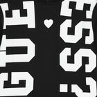 Girls Black Logo Long Sleeve Top, 3, hi-res