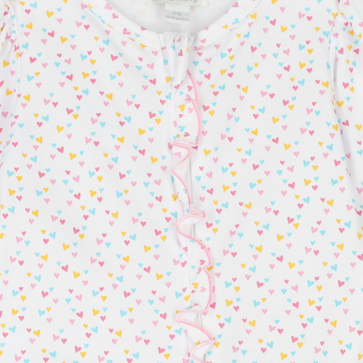 Baby Girls White & Pink Heart Babygrow, 1, hi-res