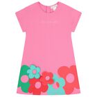  Girls Pink Floral Dress, 1, hi-res