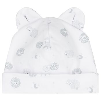 Grey & White Cotton Baby Sheep Hat
