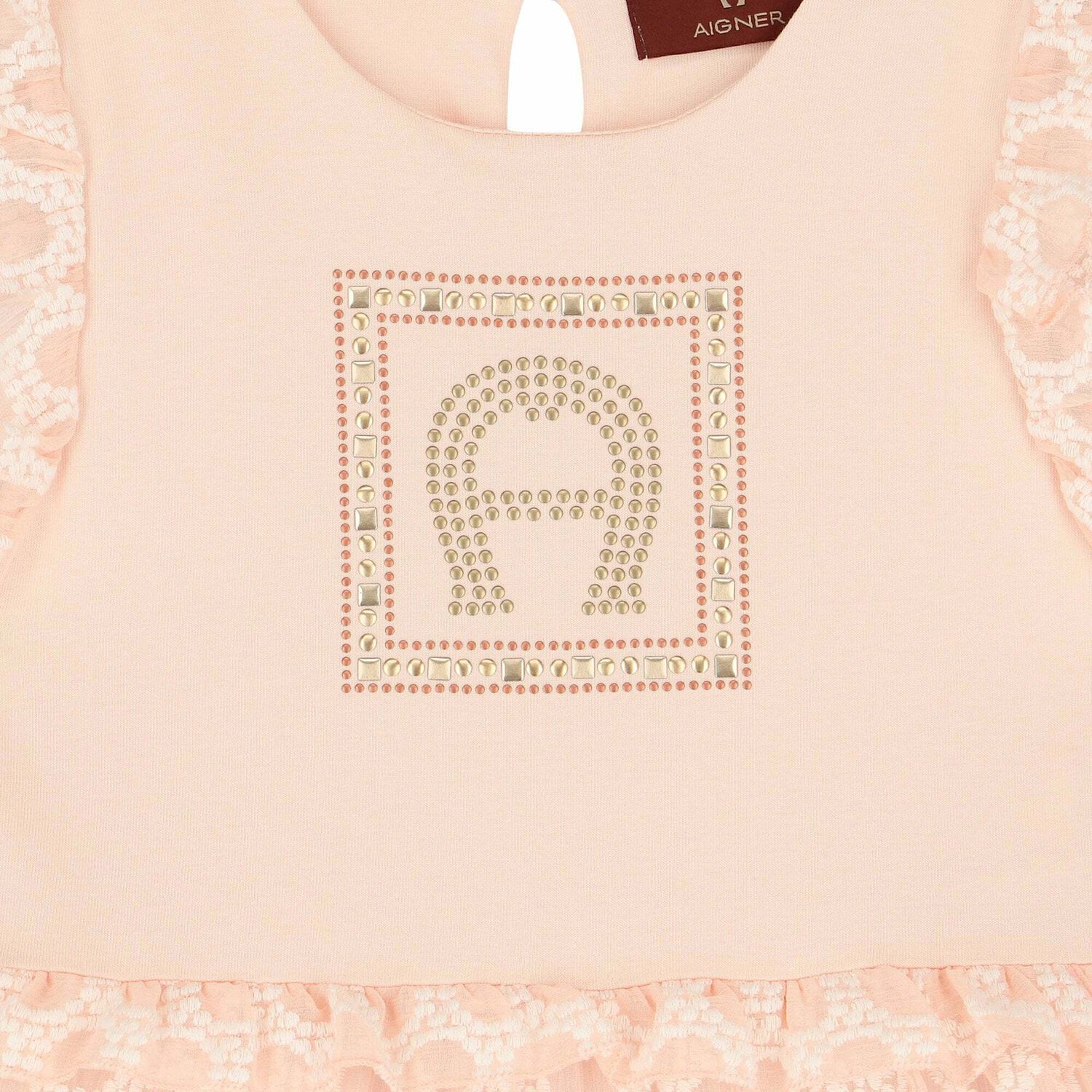 Girls Pink Logo Dress, 1, hi-res image number null
