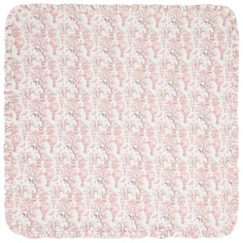 Baby Girls White & Pink Africa Blanket