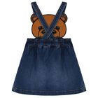 Younger Girls Ivory & Blue Denim Teddy Bear Skirt Set, 2, hi-res