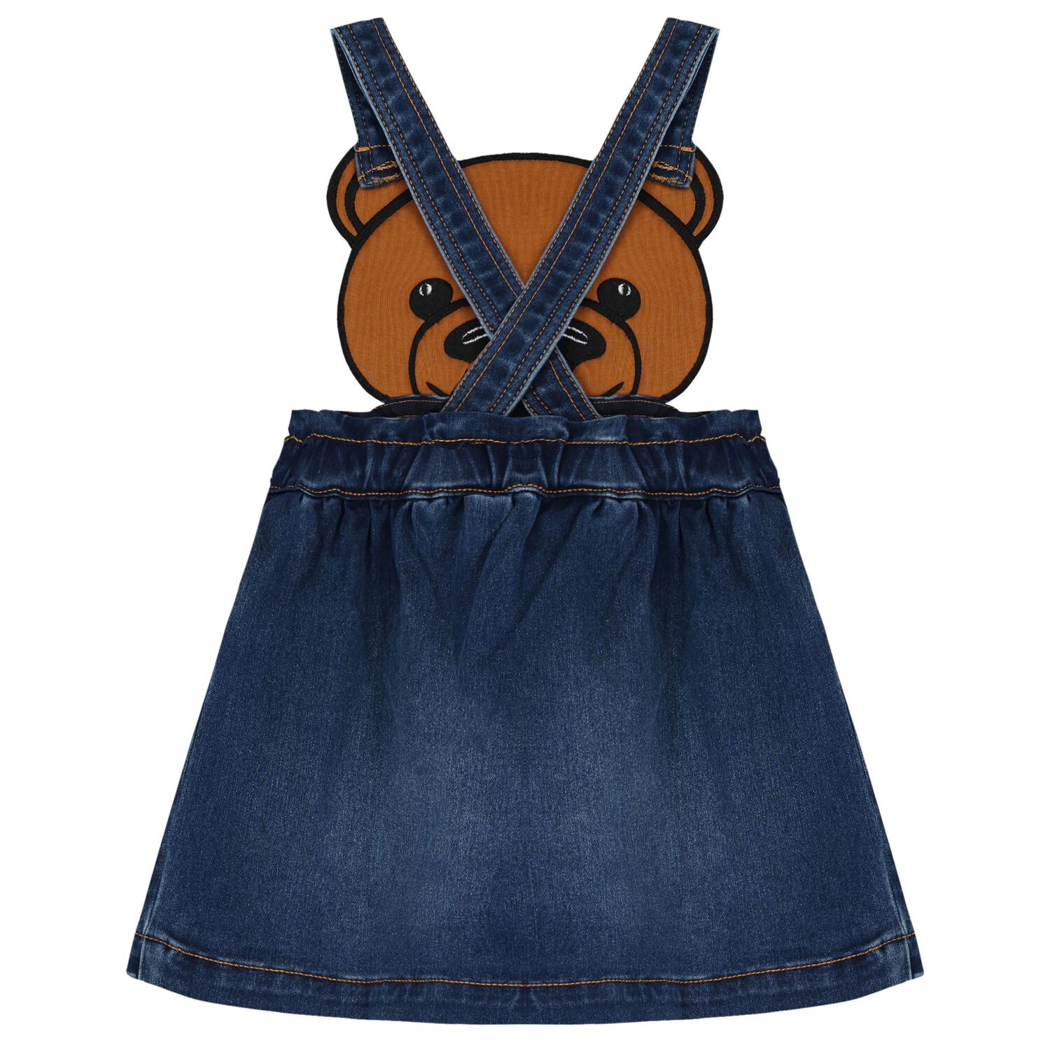 Younger Girls Ivory & Blue Denim Teddy Bear Skirt Set, 2, hi-res image number null