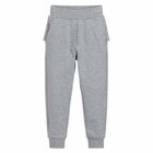 Girls Grey Ruffle Joggers, 1, hi-res