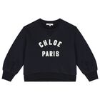 Girls Navy Blue Logo Sweatshirt, 1, hi-res