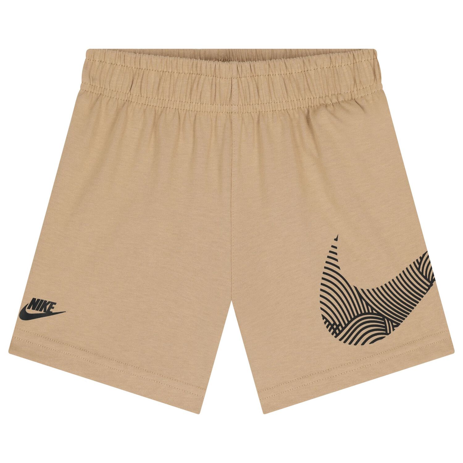 Boys White & Beige Logo Shorts Set, 1, hi-res