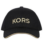 Girls Black Logo Cap, 1, hi-res