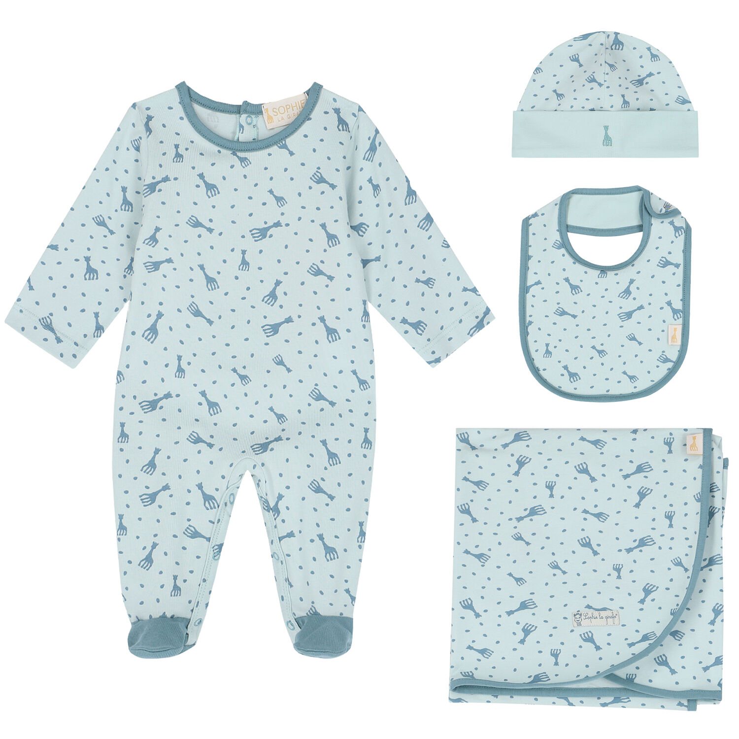 Baby Boys Blue Logo Babygrow Set, 1, hi-res