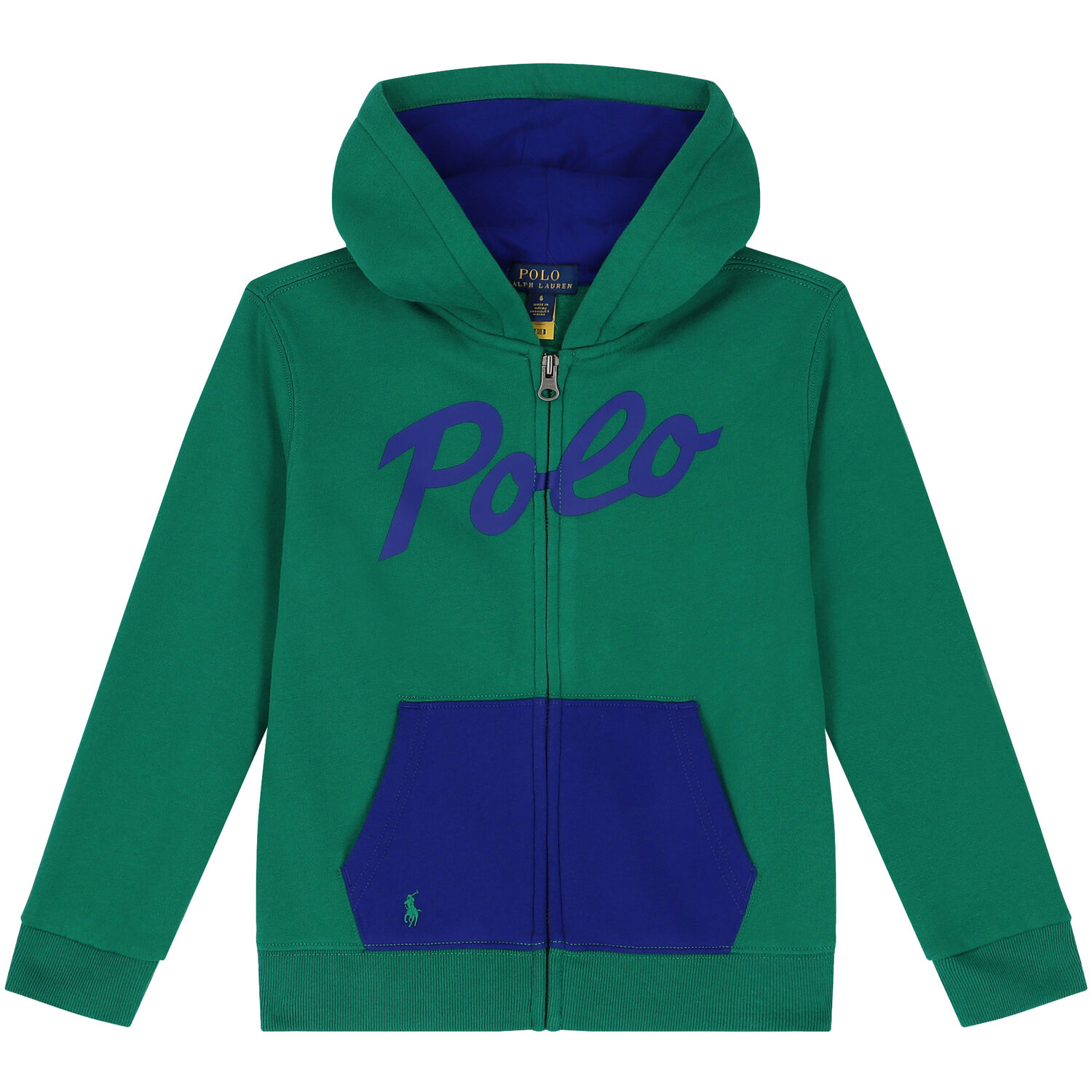 Boys Green Logo Zip Up Top, 1, hi-res image number null