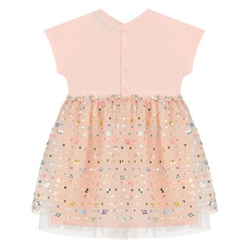 Younger Girls Pink Logo Dress