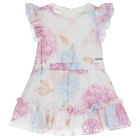 Girls White Floral Dress, 1, hi-res