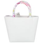 Girls Ivory Bow Floral Hand Bag, 1, hi-res