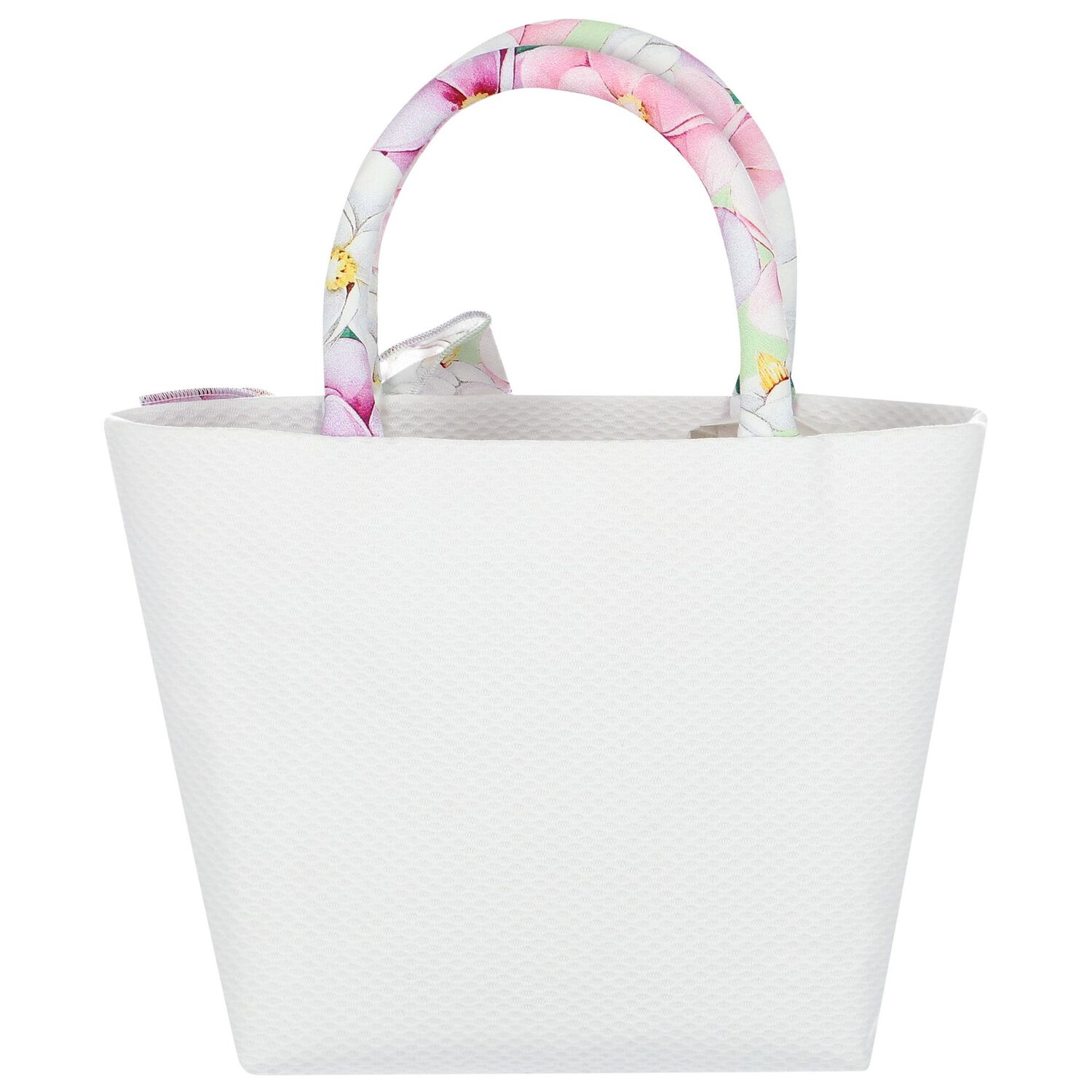 Girls Ivory Bow Floral Hand Bag, 1, hi-res image number null