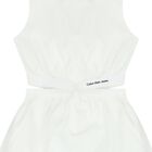 Girls White Logo Dress, 1, hi-res