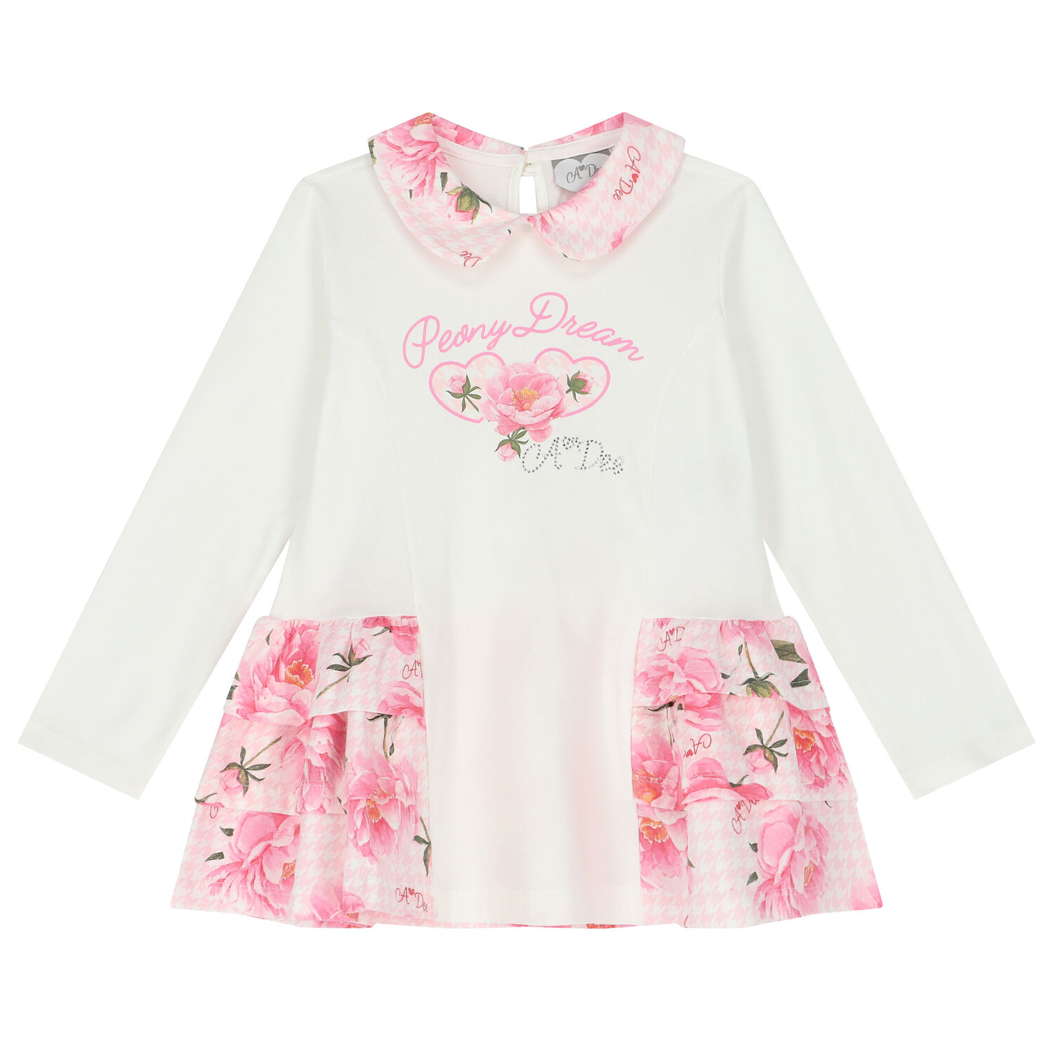 Girls Pink & White Floral Leggings Set, 1, hi-res image number null