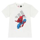 Younger Boys White & Red Marvel Shorts Set, 1, hi-res