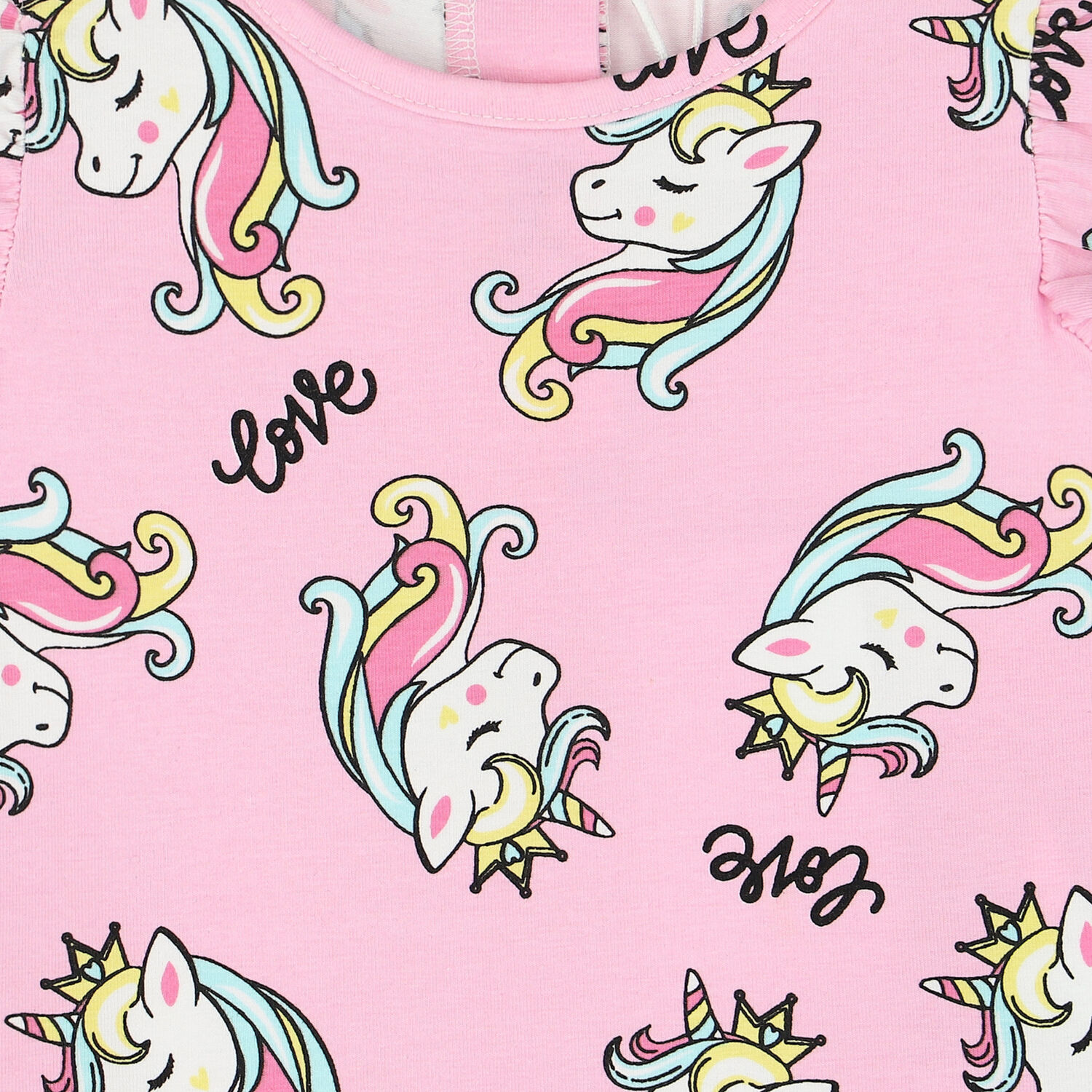 Girls Pink Unicorn Dress, 1, hi-res