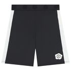 Girls Black Logo Cycling Shorts, 1, hi-res