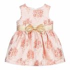 Baby Girls Pink Jacquard Dress, 1, hi-res