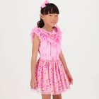 Girls Pink Dot Tulle Skirt, 2, hi-res
