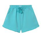 Girls Aqua Fringe Shorts, 4, hi-res