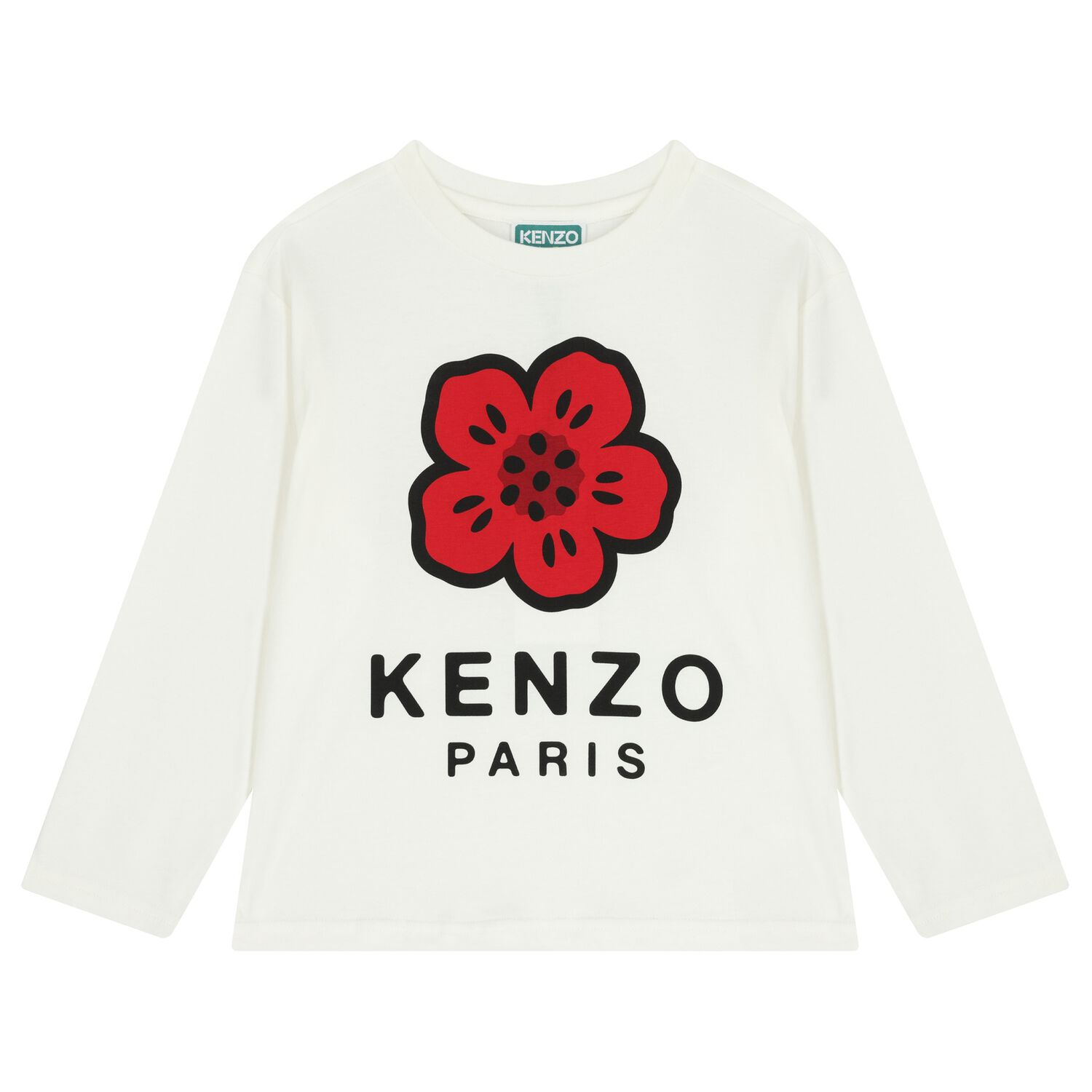 Ivory Boke Flower Logo Long Sleeve Top, 1, hi-res