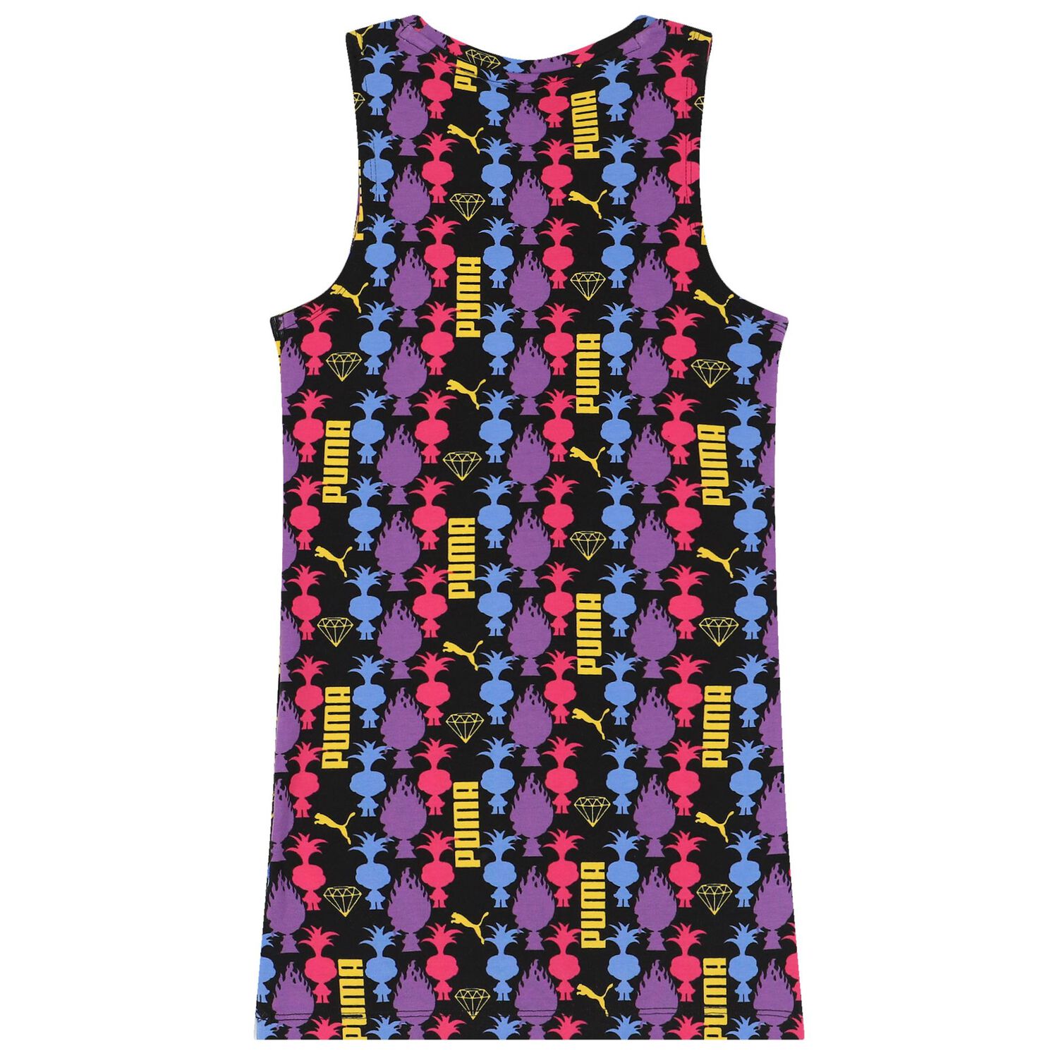 Girls Black Trolls Logo Dress, 1, hi-res