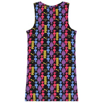 Girls Black Trolls Logo Dress