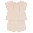 Baby Girls Pink Logo Romper, 1, hi-res