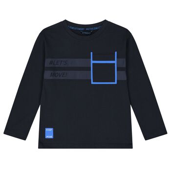 Boys Navy Blue Long Sleeve Top