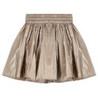 Girls Gold Flared Skirt, 1, hi-res