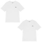 Boys White Logo T-Shirts (2 Pack), 1, hi-res