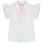 Girls White & Pink Tulle Skirt Set, 1, hi-res