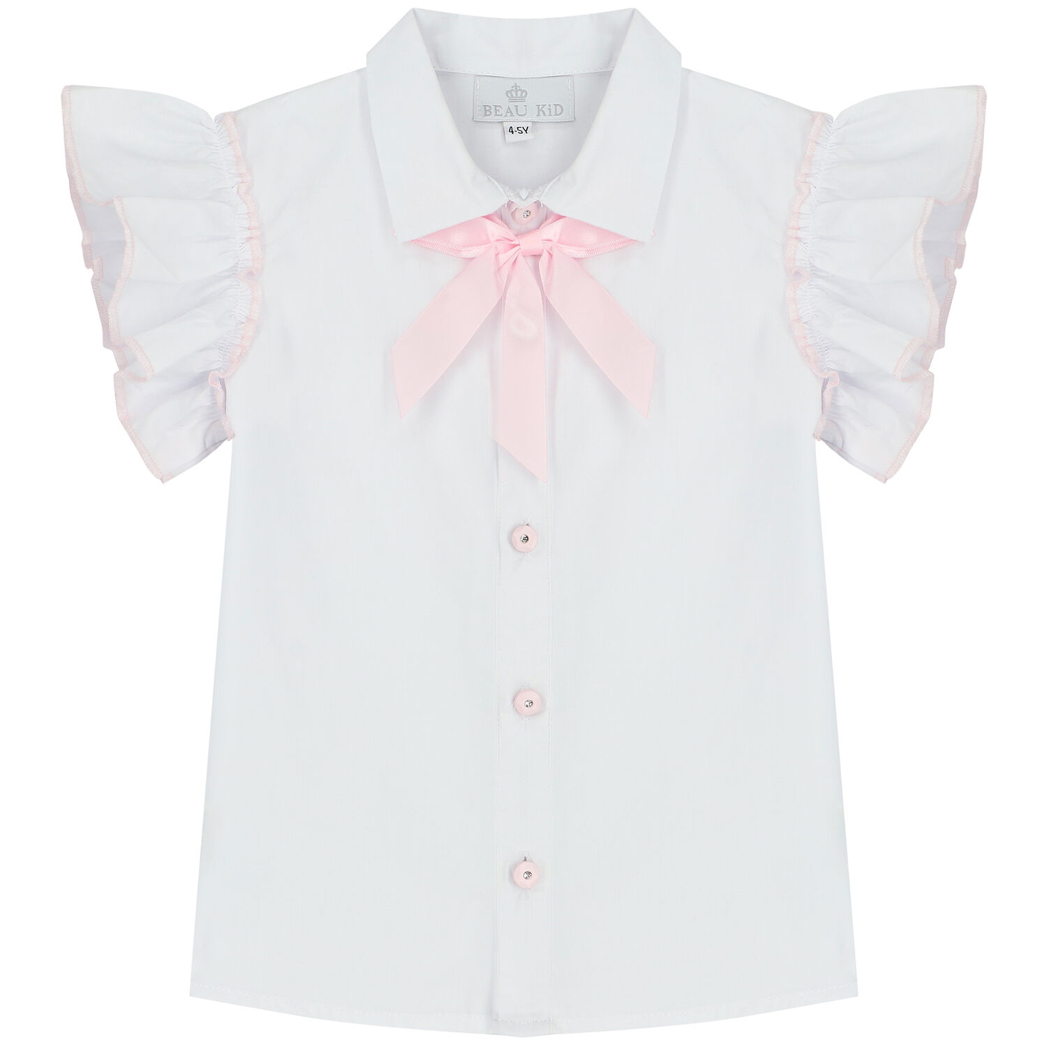 Girls White & Pink Tulle Skirt Set, 1, hi-res