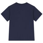 Boys Navy Blue Robot T-Shirt, 2, hi-res
