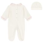 Baby Girls Ivory Bow Babygrow Gift Set, 1, hi-res