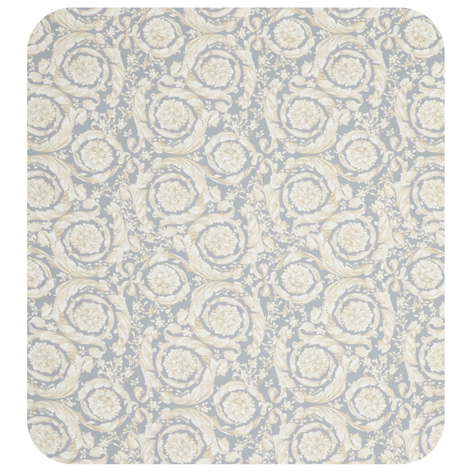 Baby Girls Ivory & Grey Logo Barocco Blanket, 1, hi-res