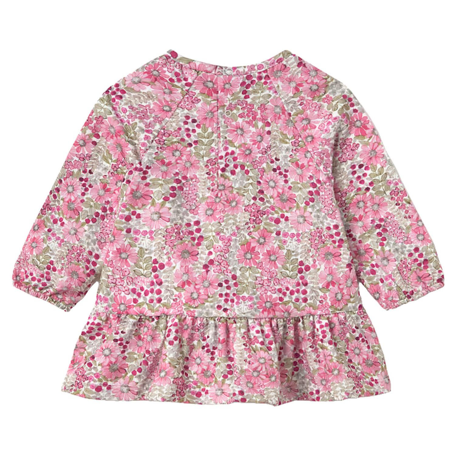 Younger Girls Pink Floral Dress, 1, hi-res