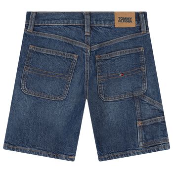 Boys Blue Logo Denim Shorts