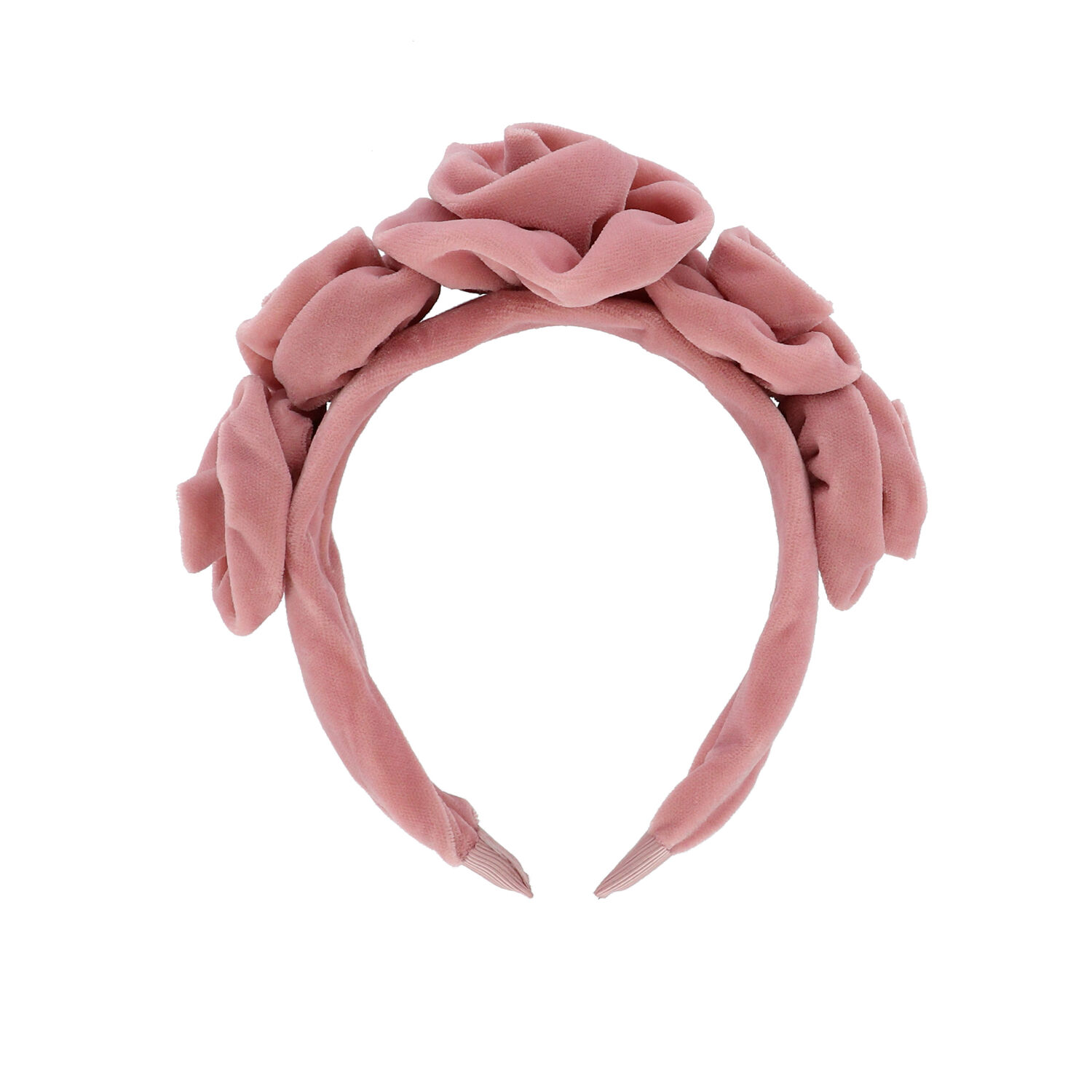 Girls Pink Velvet Roses Headband, 1, hi-res image number null