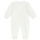 Baby Girls White Floral Babygrow, 1, hi-res