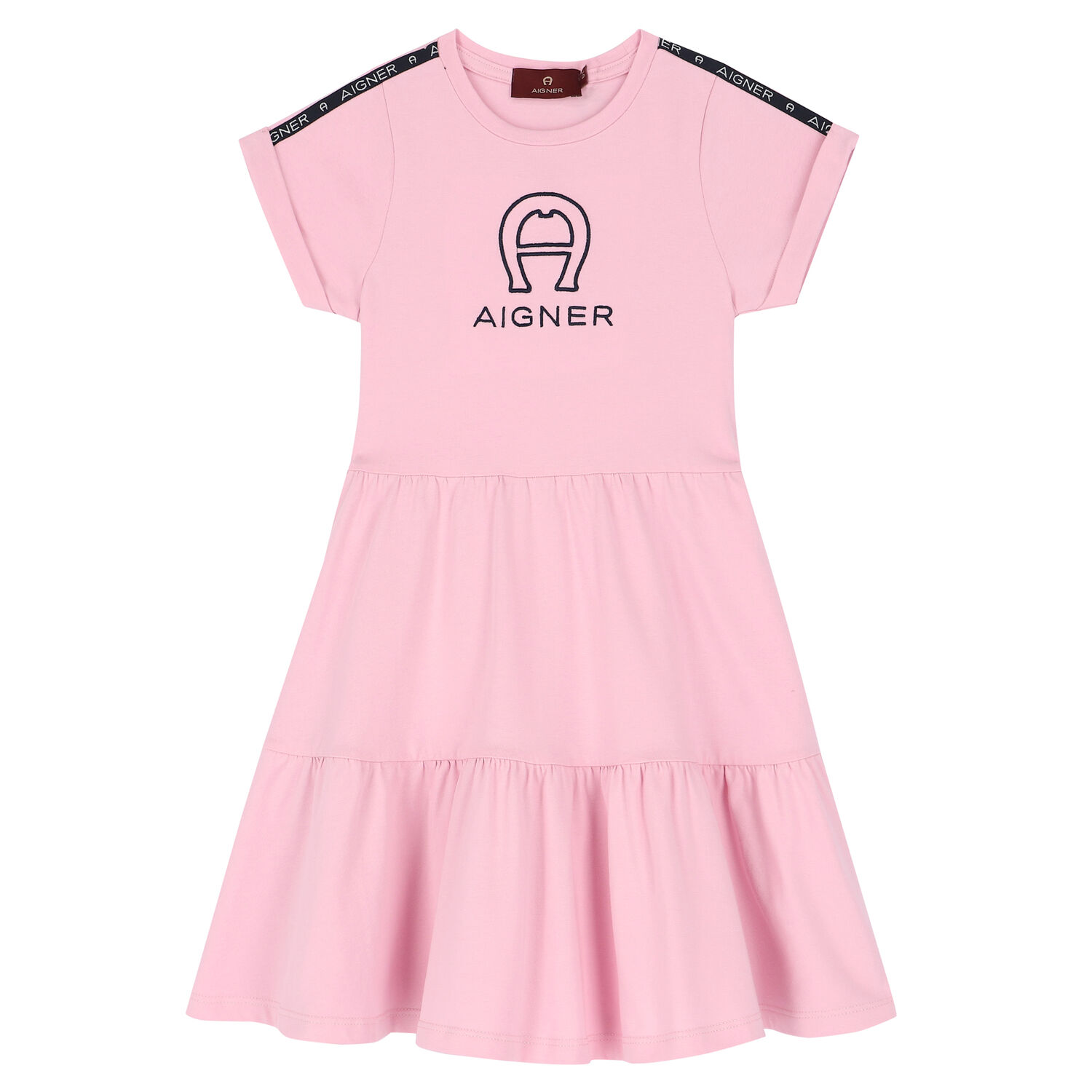 Girls Pink Logo Dress, 3, hi-res image number null