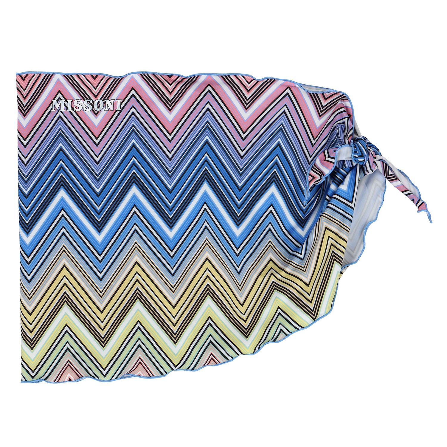 Girls Multi-Coloured Zigzag Beach Skirt, 2, hi-res