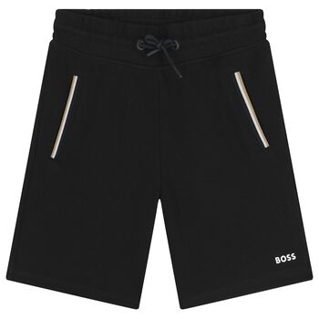 Boys Black Logo Shorts